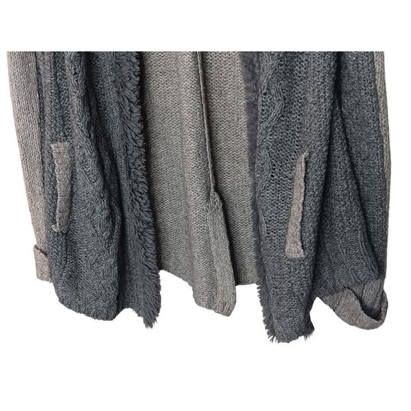 Anthropologie Sleeping On Snow Gray Cardigan Sweater Coat L Sherpa Lined - Picture 4 of 16